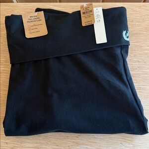 PINK Mid Rise Full Length Fold Over Flare Yoga Pants